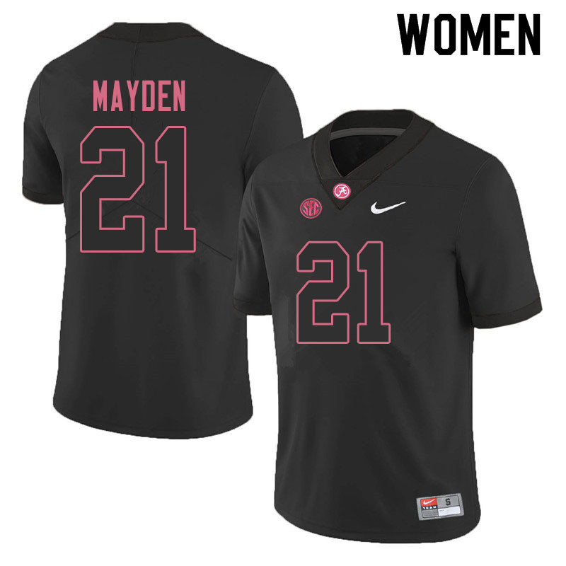 Alabama Crimson Tide Women's Jared Mayden #21 Black NCAA Nike Authentic Stitched 2019 College Football Jersey KM16P64GN
